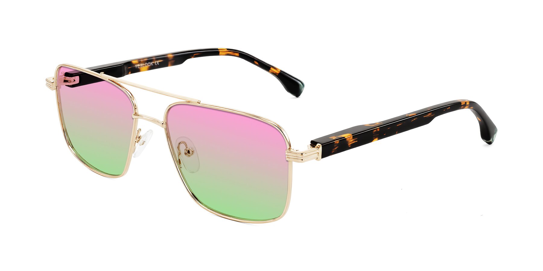 Angle of Banten in Gold with Pink / Green Gradient Lenses