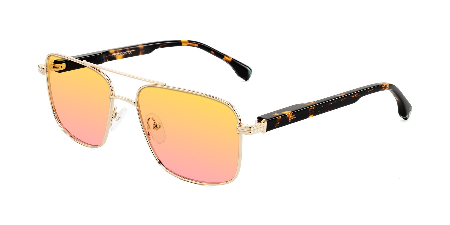 Angle of Banten in Gold with Yellow / Pink Gradient Lenses