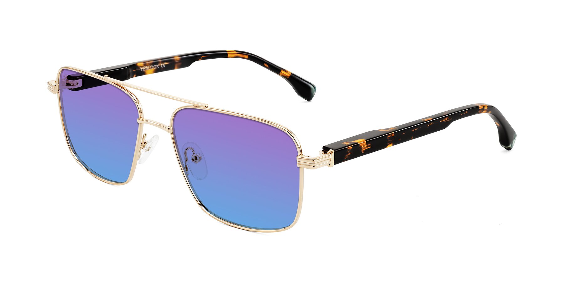 Angle of Banten in Gold with Purple / Blue Gradient Lenses