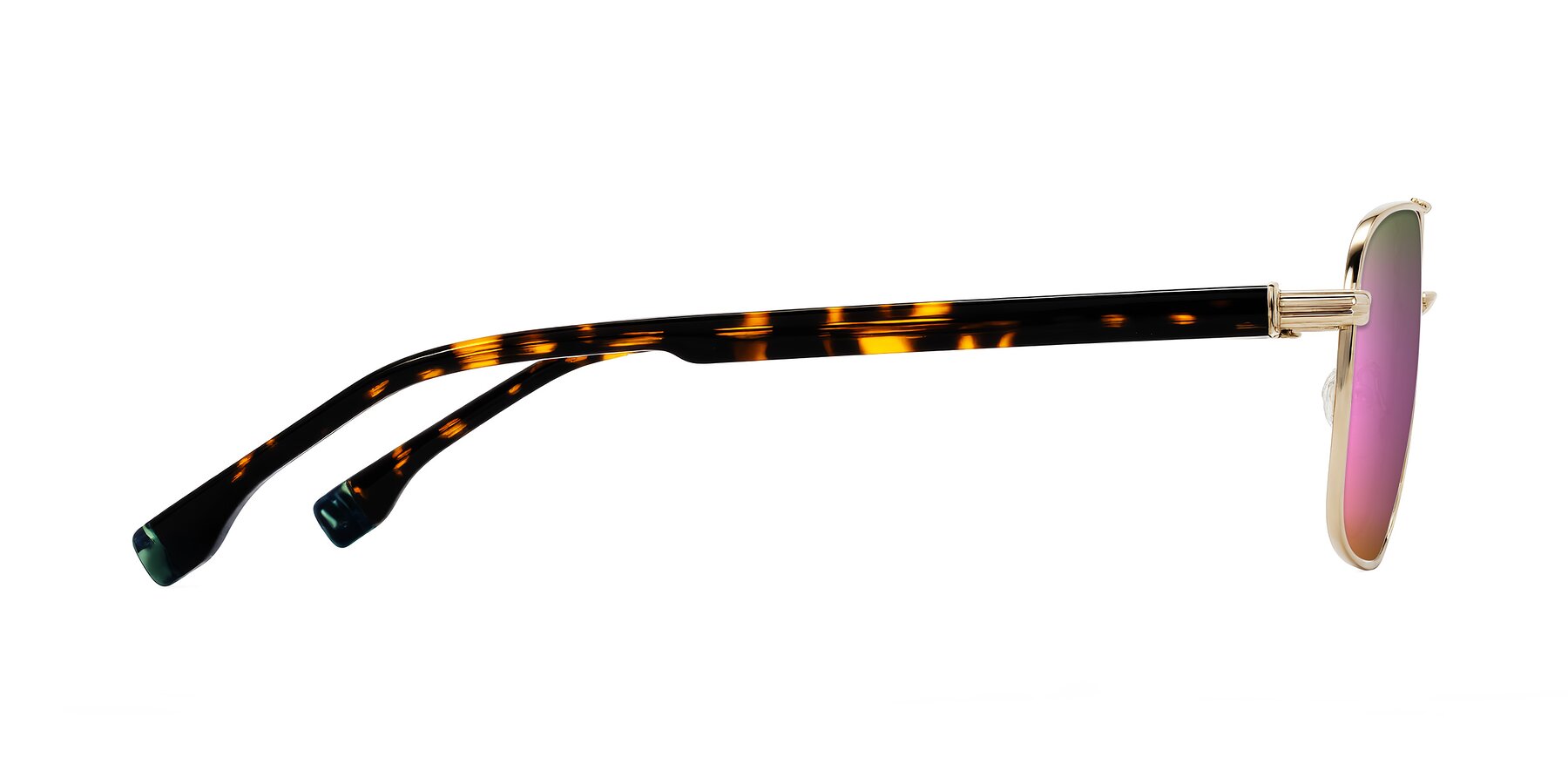 Side of Banten in Gold with Pink Mirrored Lenses