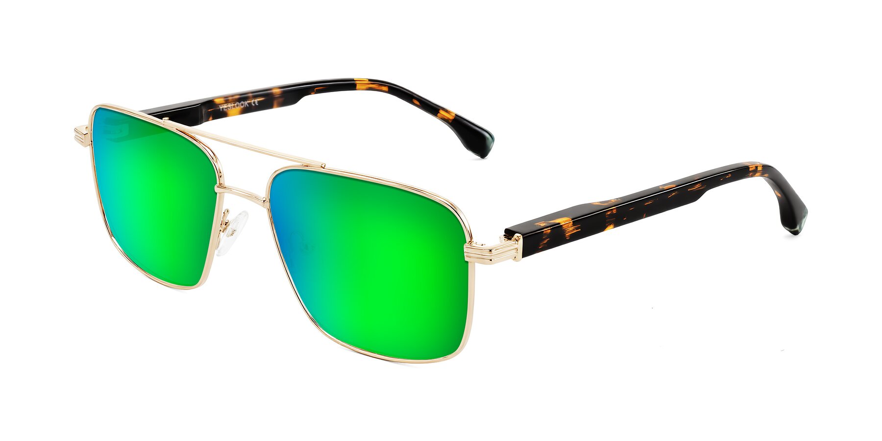 Angle of Banten in Gold with Green Mirrored Lenses