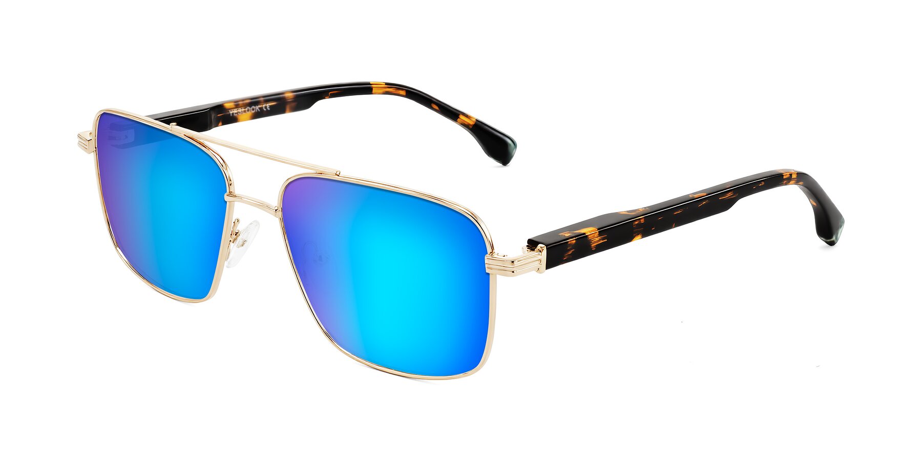 Angle of Banten in Gold with Blue Mirrored Lenses