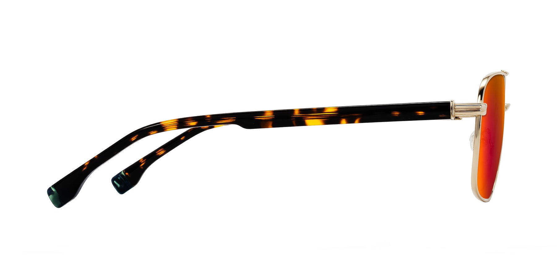 Side of Banten in Gold with Red Gold Mirrored Lenses