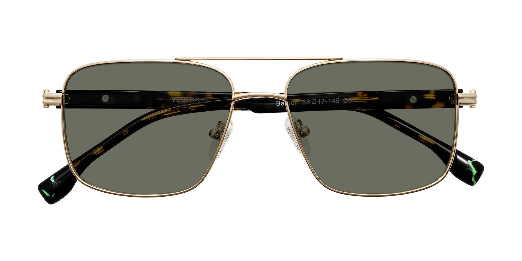 Folded Front of Banten in Gold with Gray Polarized Lenses