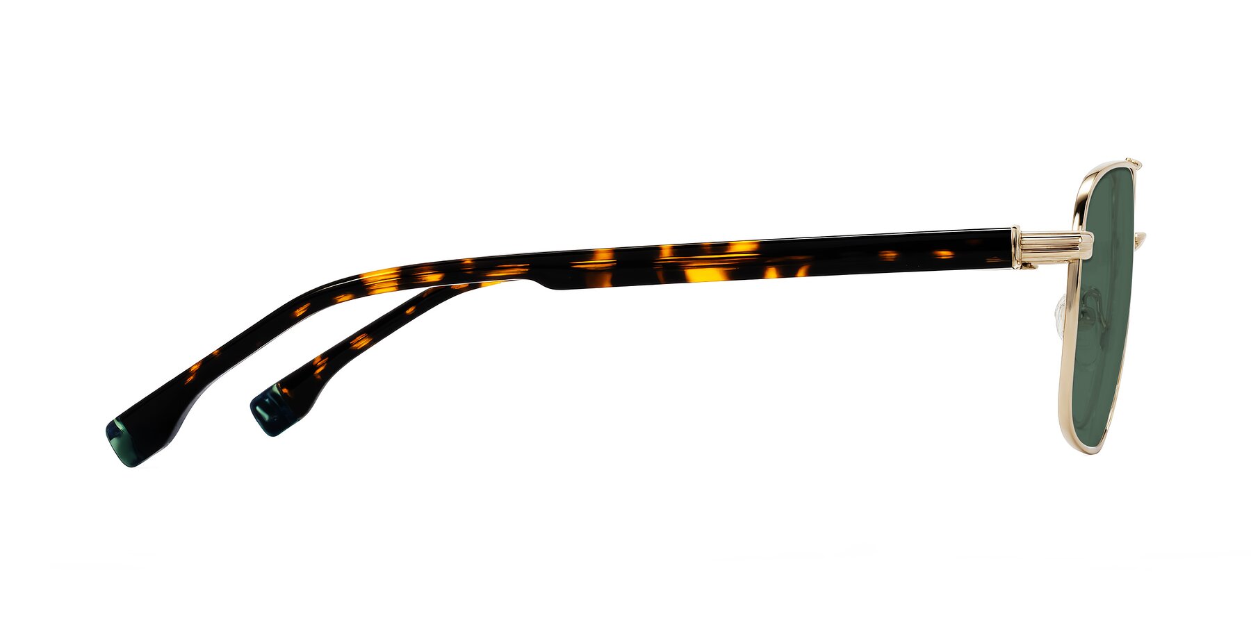 Side of Banten in Gold with Green Polarized Lenses