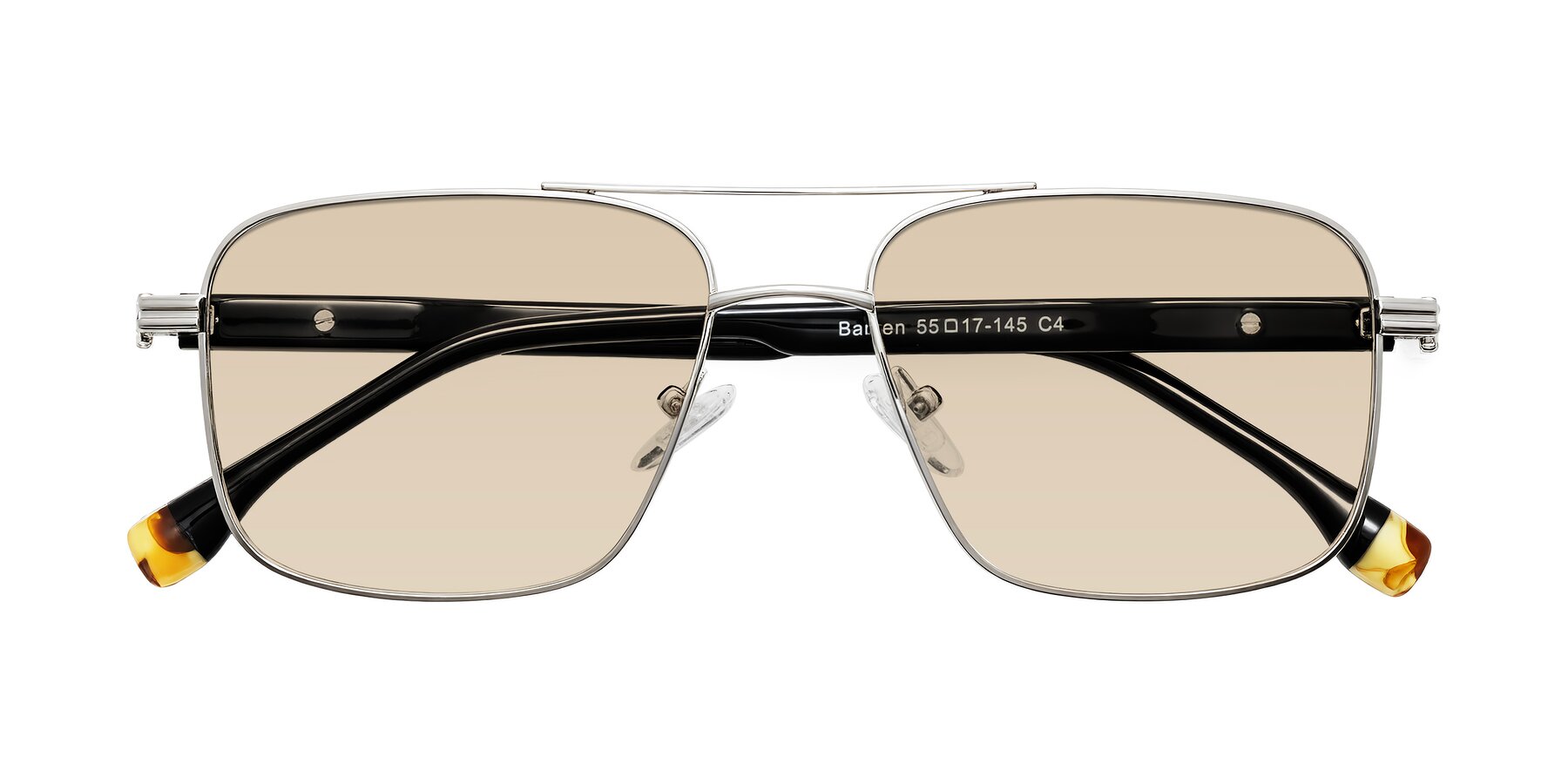 Folded Front of Banten in Silver with Light Brown Tinted Lenses