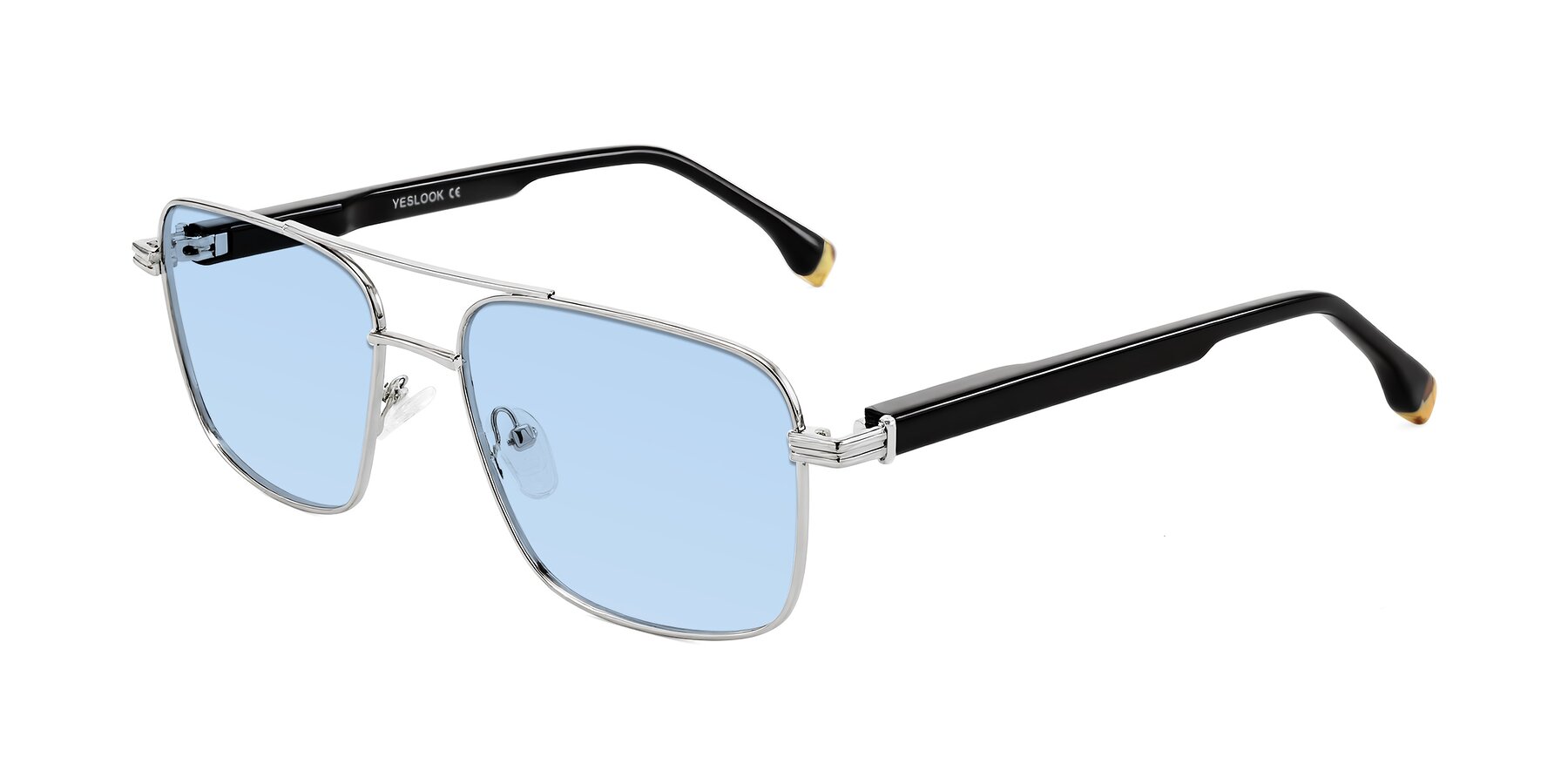 Angle of Banten in Silver with Light Blue Tinted Lenses