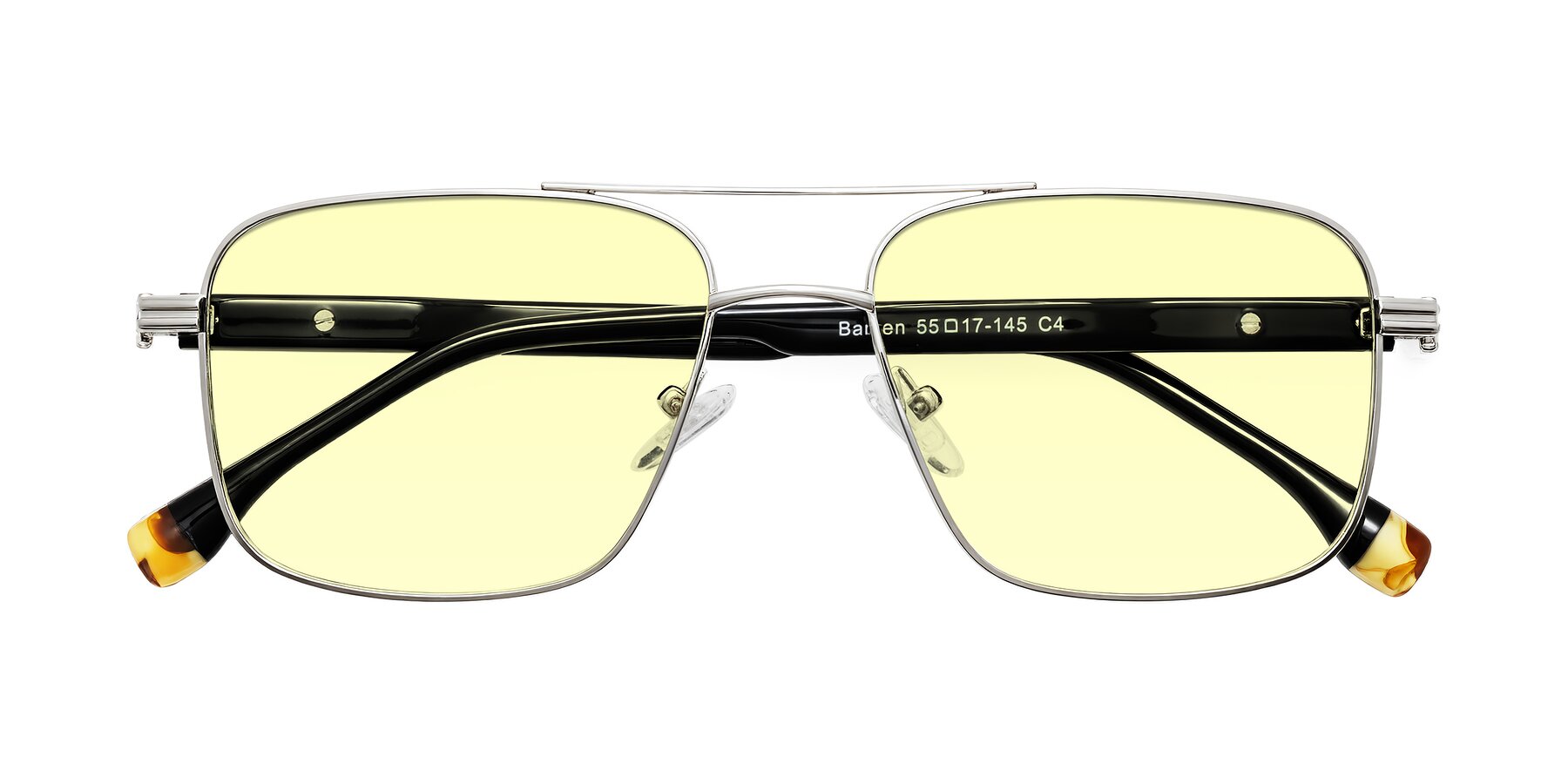 Folded Front of Banten in Silver with Light Yellow Tinted Lenses