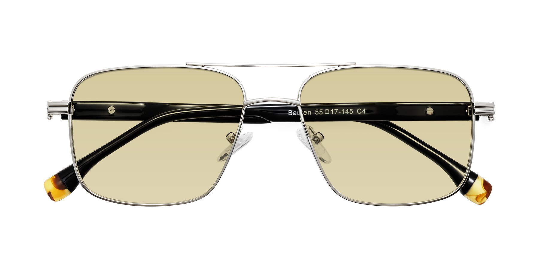 Folded Front of Banten in Silver with Light Champagne Tinted Lenses