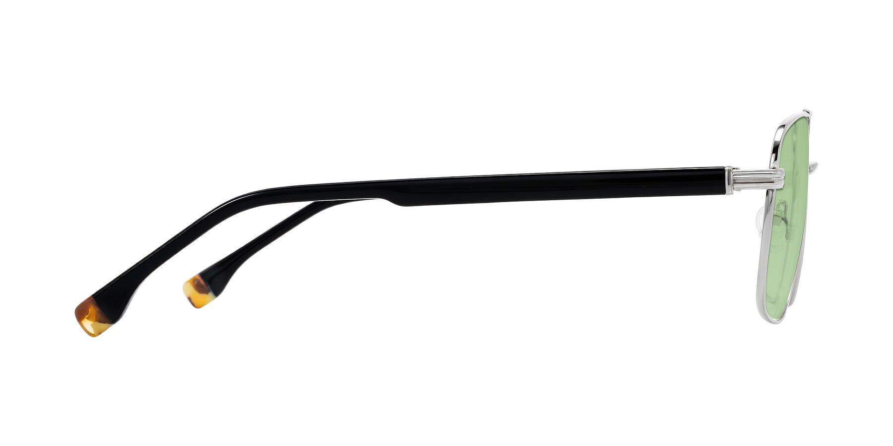 Side of Banten in Silver with Medium Green Tinted Lenses