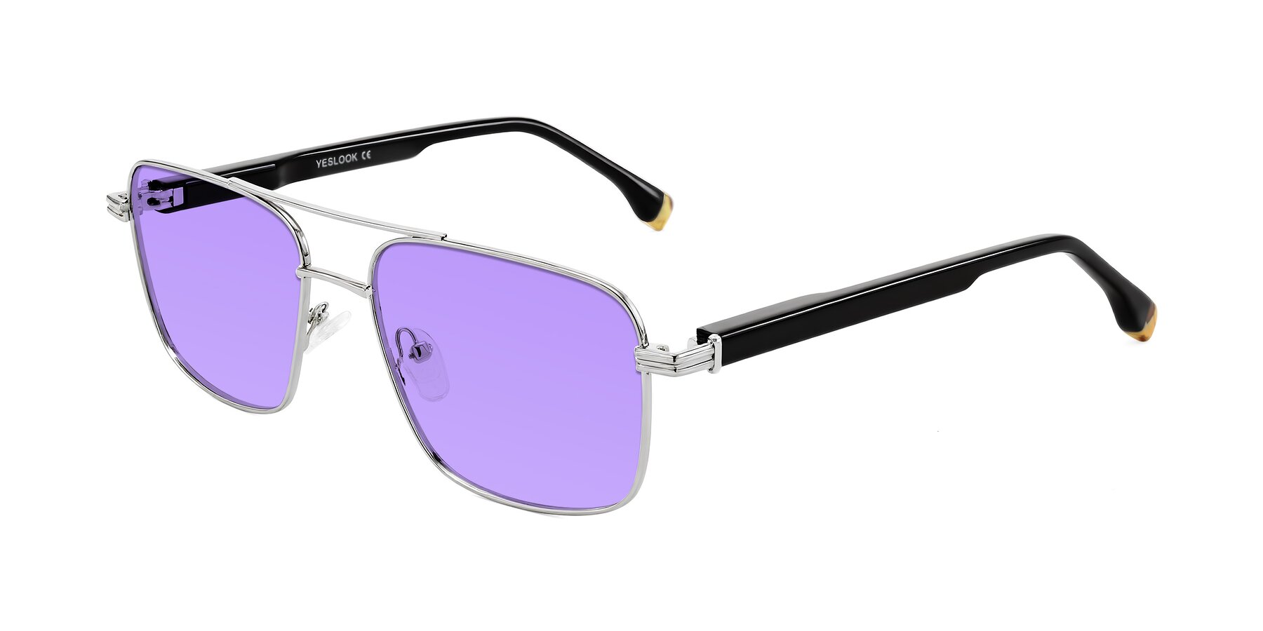 Angle of Banten in Silver with Medium Purple Tinted Lenses