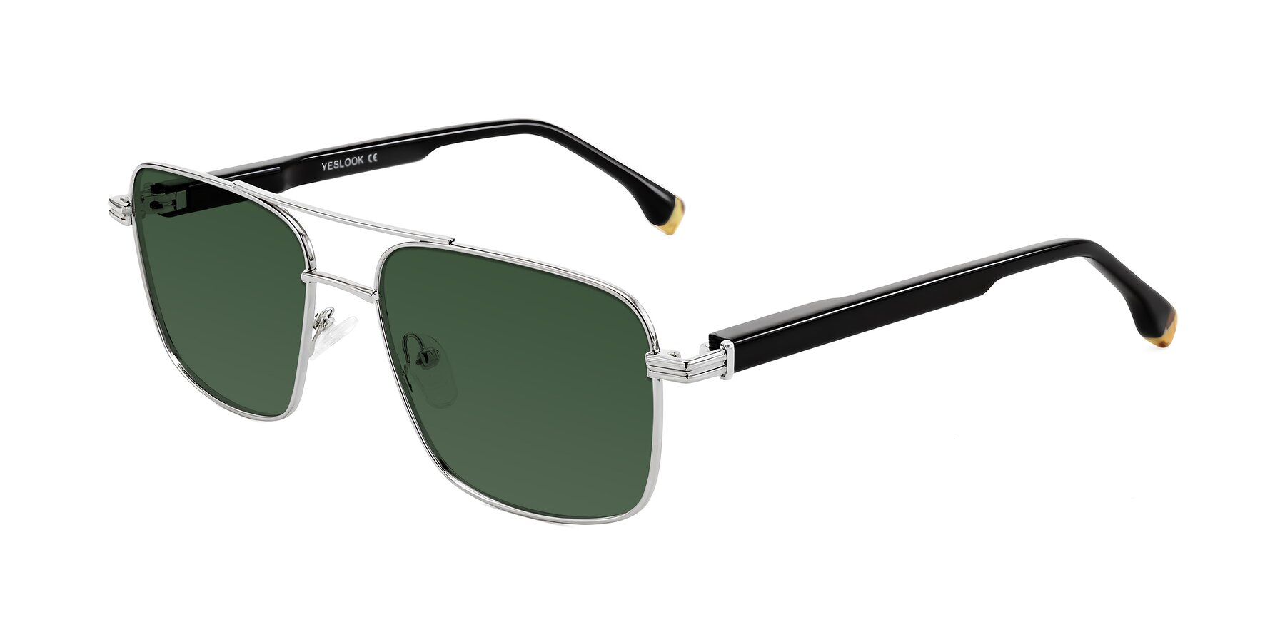 Angle of Banten in Silver with Green Tinted Lenses