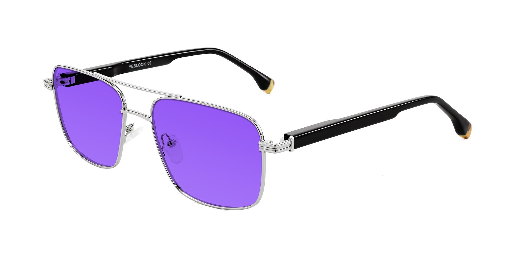 Angle of Banten in Silver with Purple Tinted Lenses