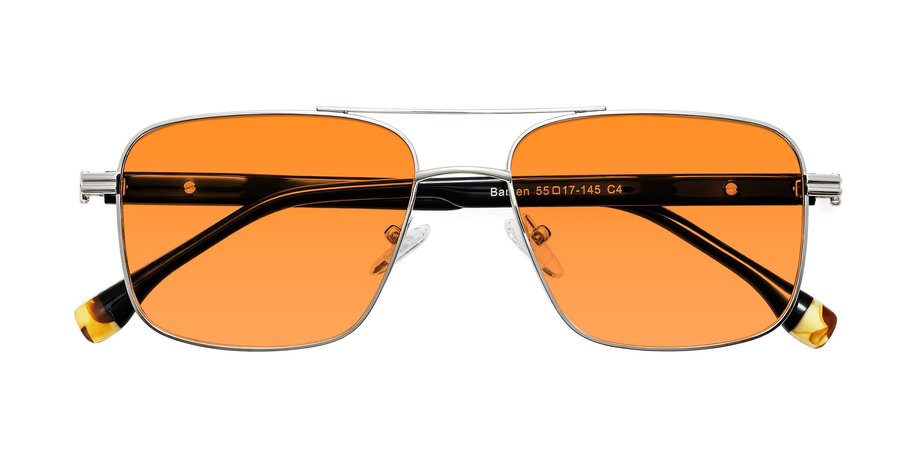 Folded Front of Banten in Silver with Orange Tinted Lenses