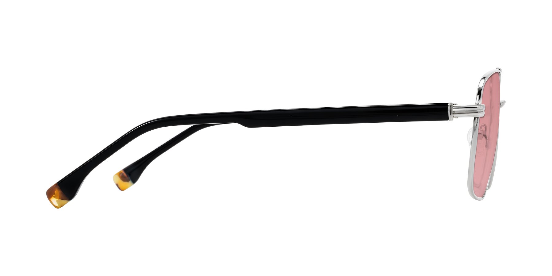 Side of Banten in Silver with Medium Garnet Tinted Lenses