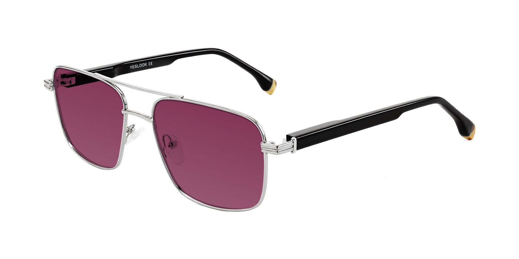 Angle of Banten in Silver with Wine Tinted Lenses