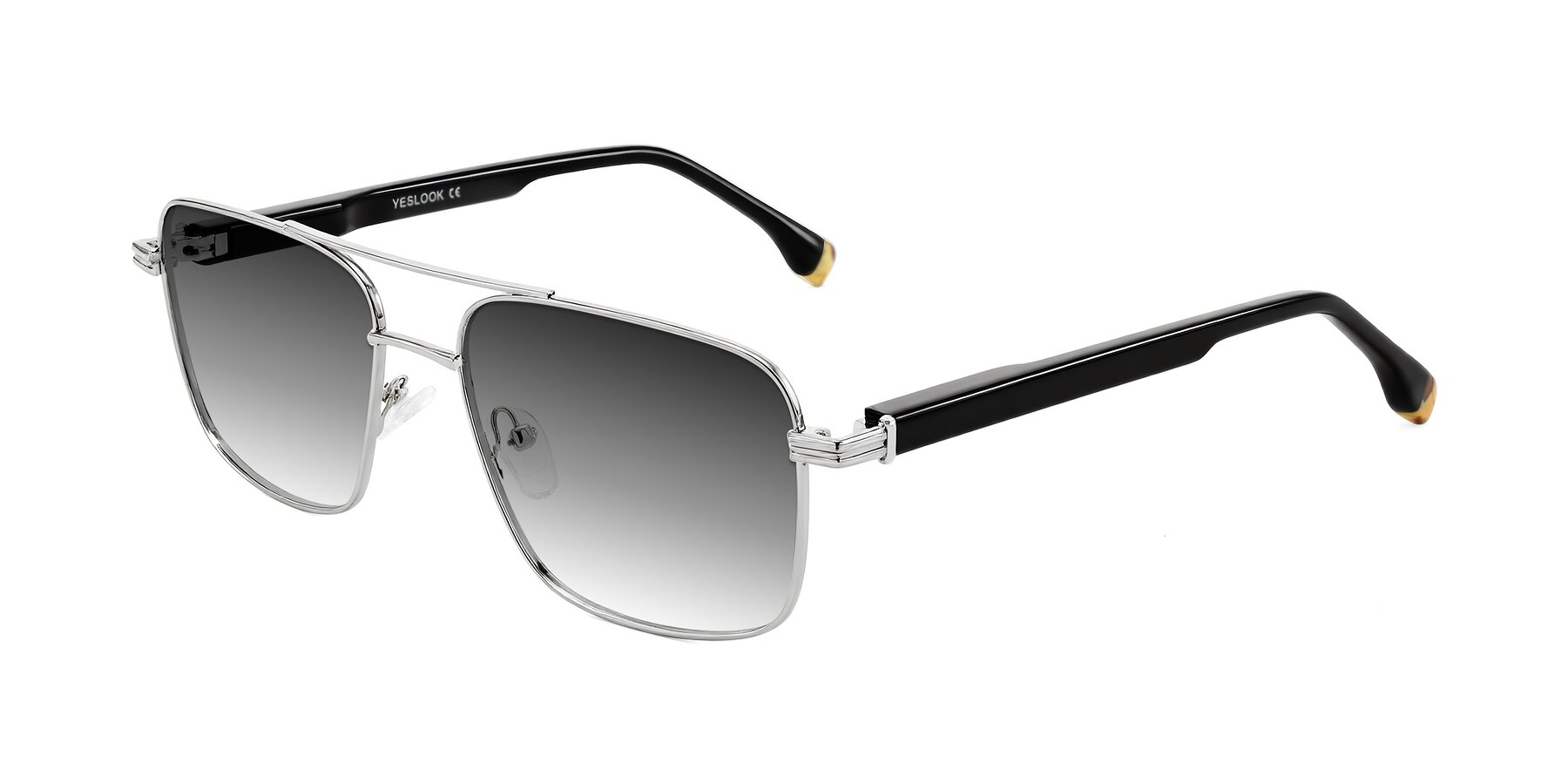 Angle of Banten in Silver with Gray Gradient Lenses