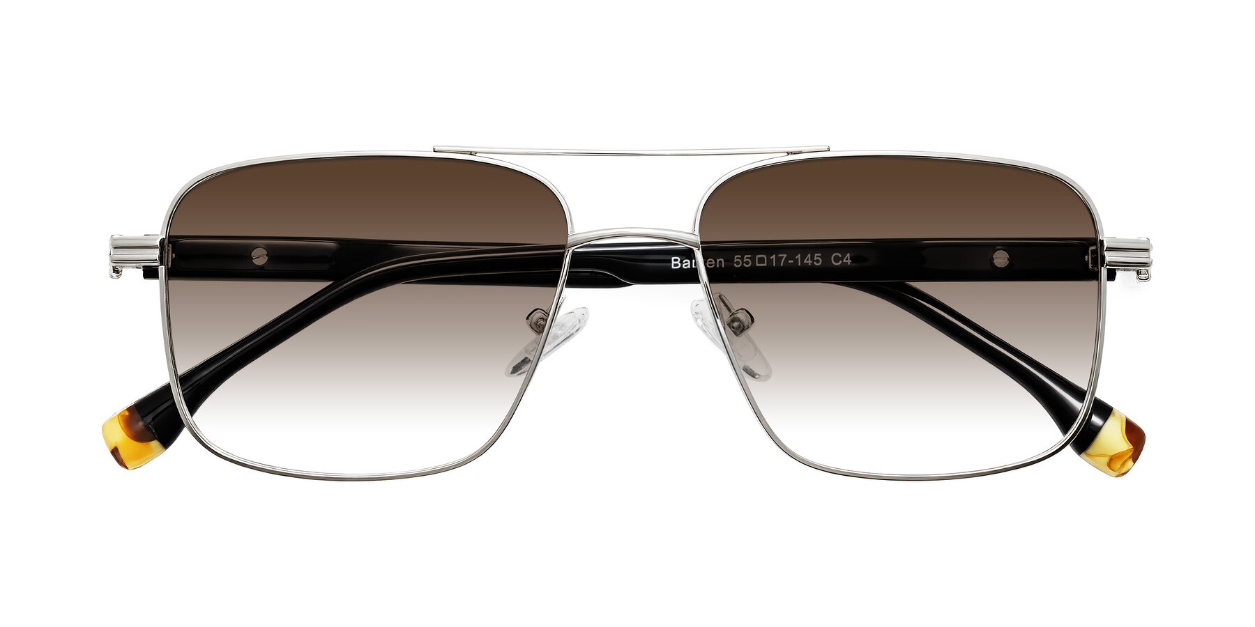 Folded Front of Banten in Silver with Brown Gradient Lenses