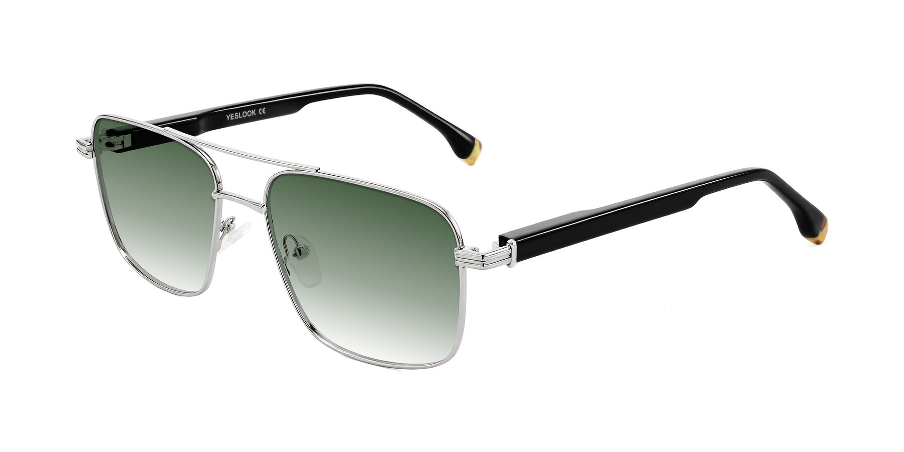 Angle of Banten in Silver with Green Gradient Lenses