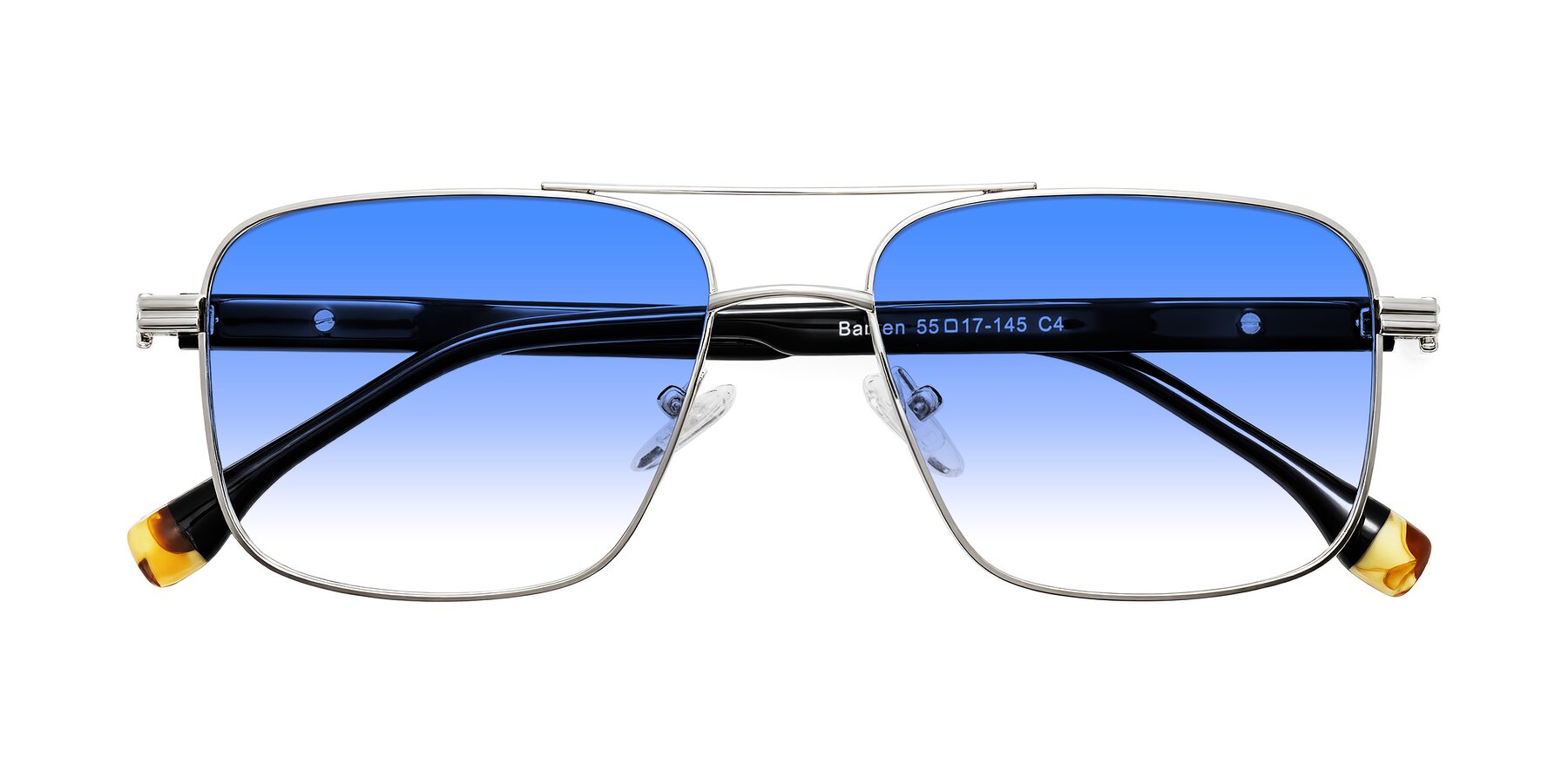 Folded Front of Banten in Silver with Blue Gradient Lenses