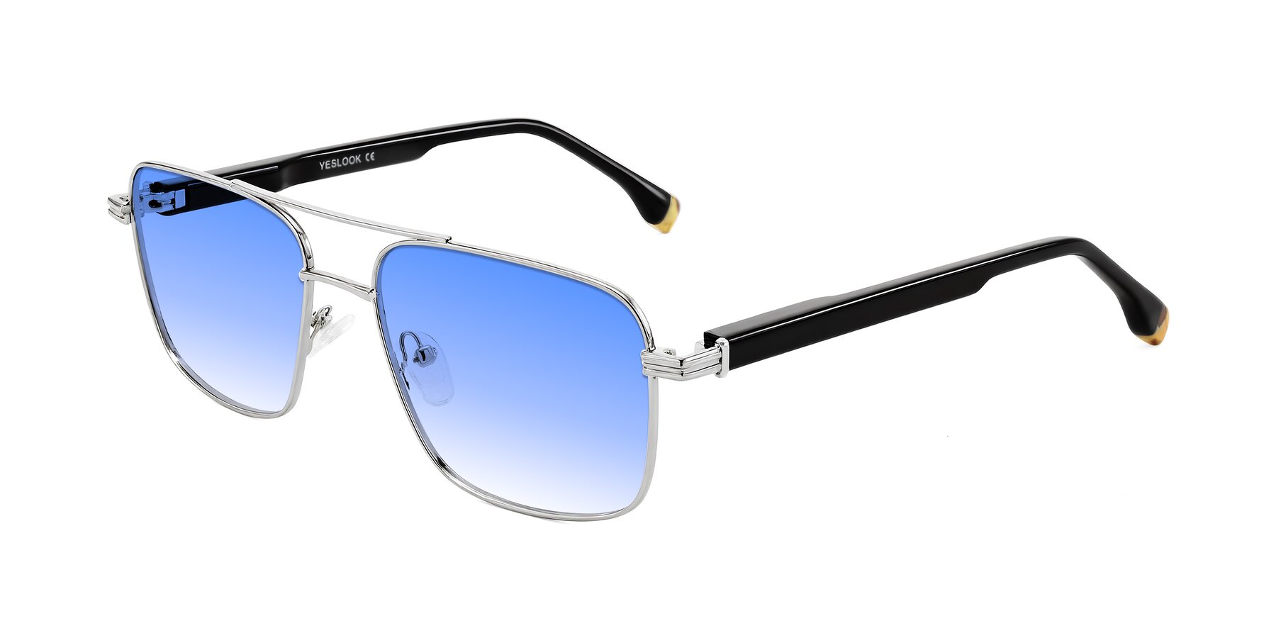 Angle of Banten in Silver with Blue Gradient Lenses