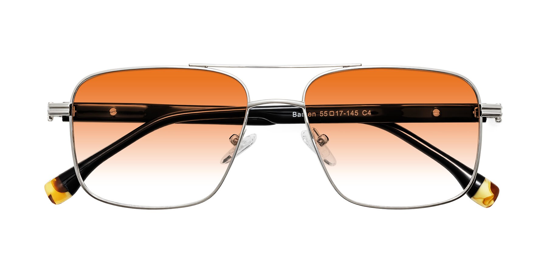 Folded Front of Banten in Silver with Orange Gradient Lenses