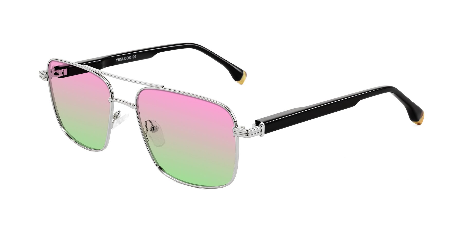 Angle of Banten in Silver with Pink / Green Gradient Lenses
