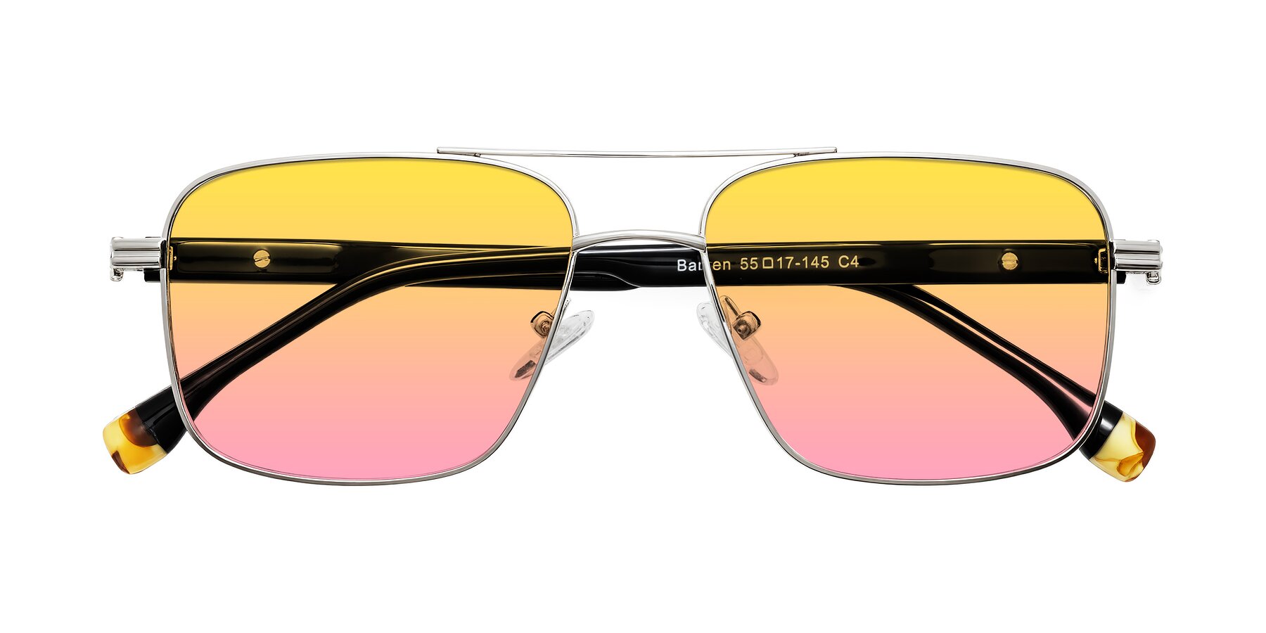 Folded Front of Banten in Silver with Yellow / Pink Gradient Lenses
