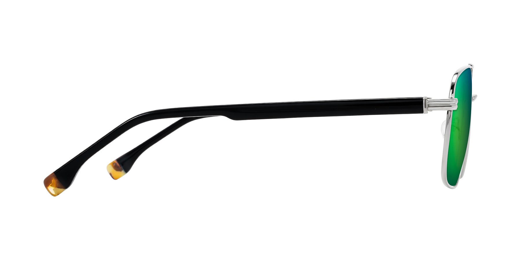 Side of Banten in Silver with Green Mirrored Lenses