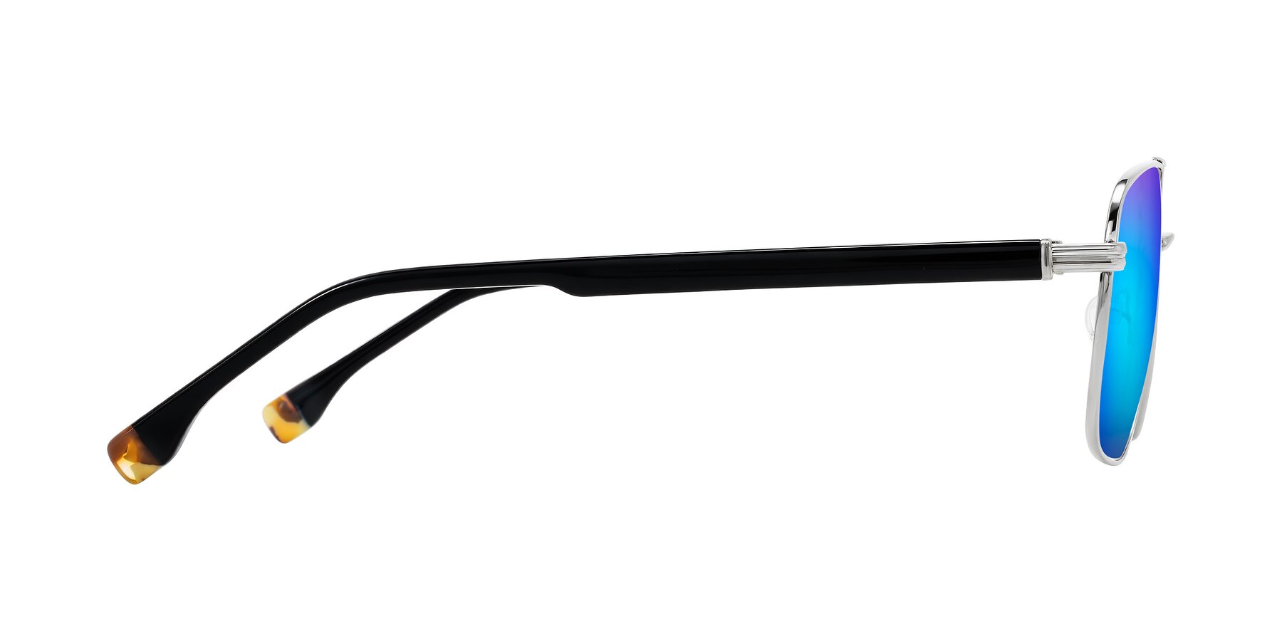 Side of Banten in Silver with Blue Mirrored Lenses