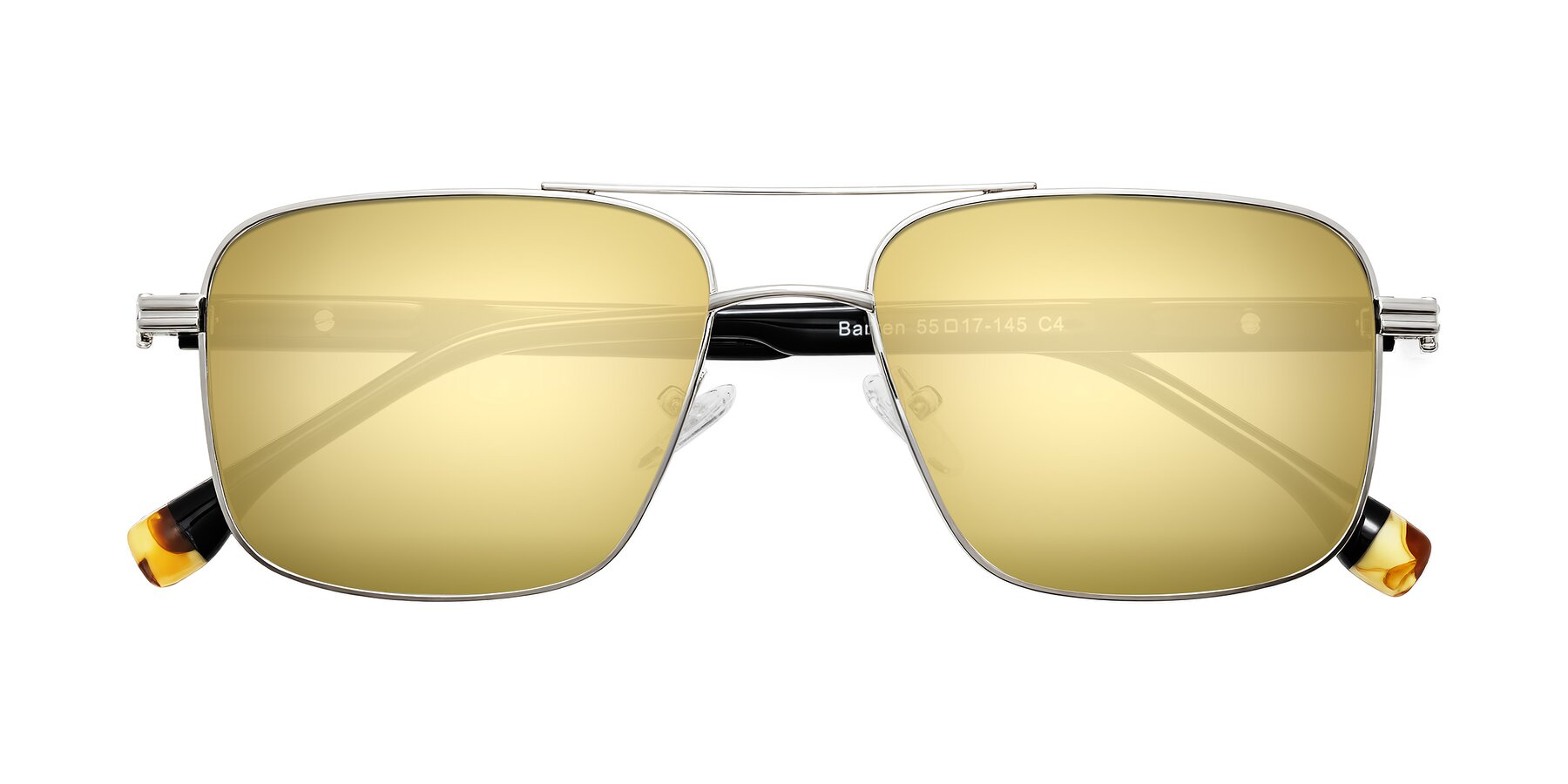 Folded Front of Banten in Silver with Gold Mirrored Lenses