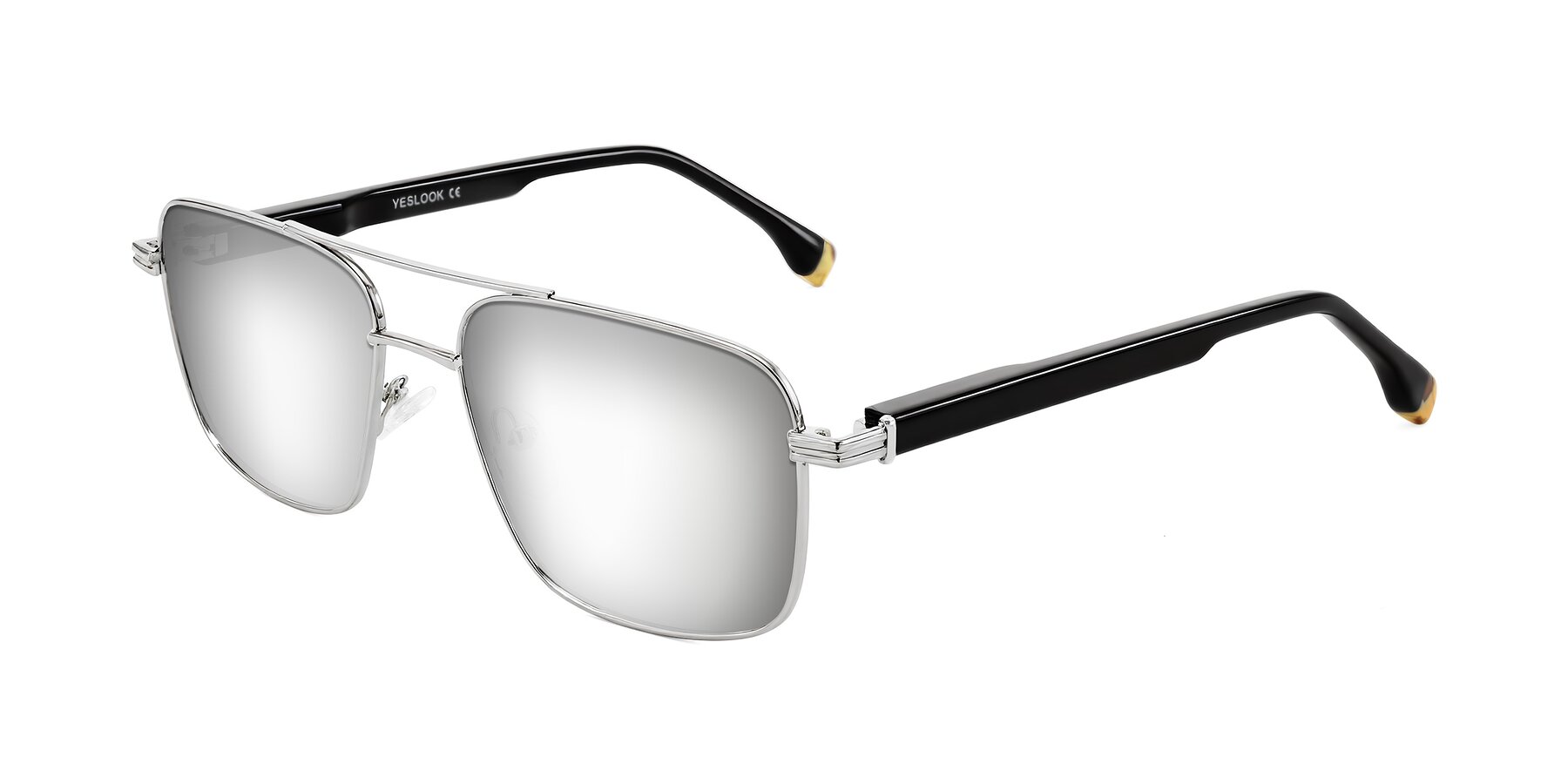 Angle of Banten in Silver with Silver Mirrored Lenses