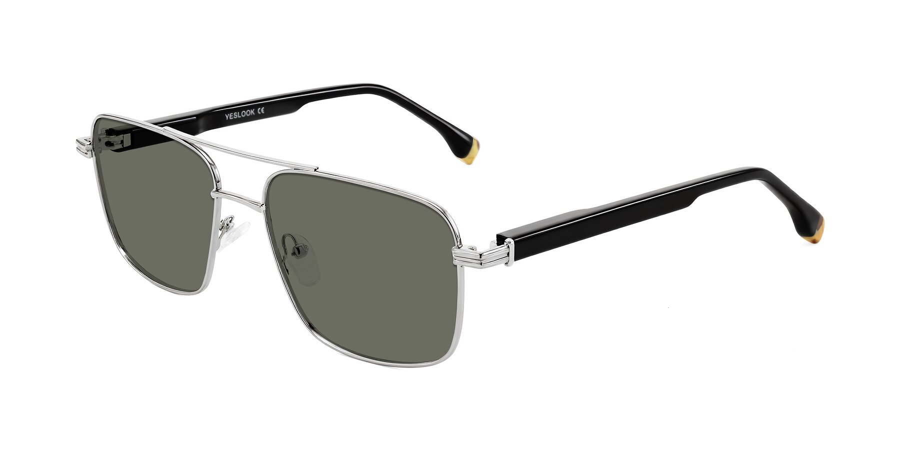 Angle of Banten in Silver with Gray Polarized Lenses