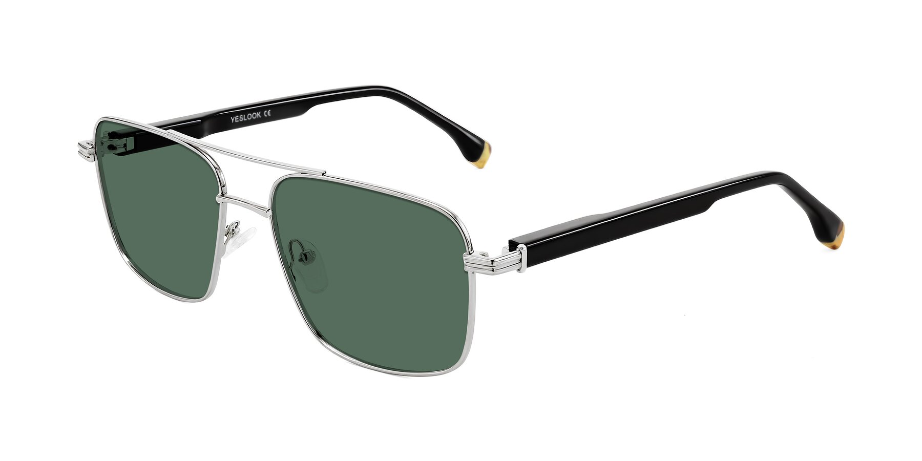 Angle of Banten in Silver with Green Polarized Lenses