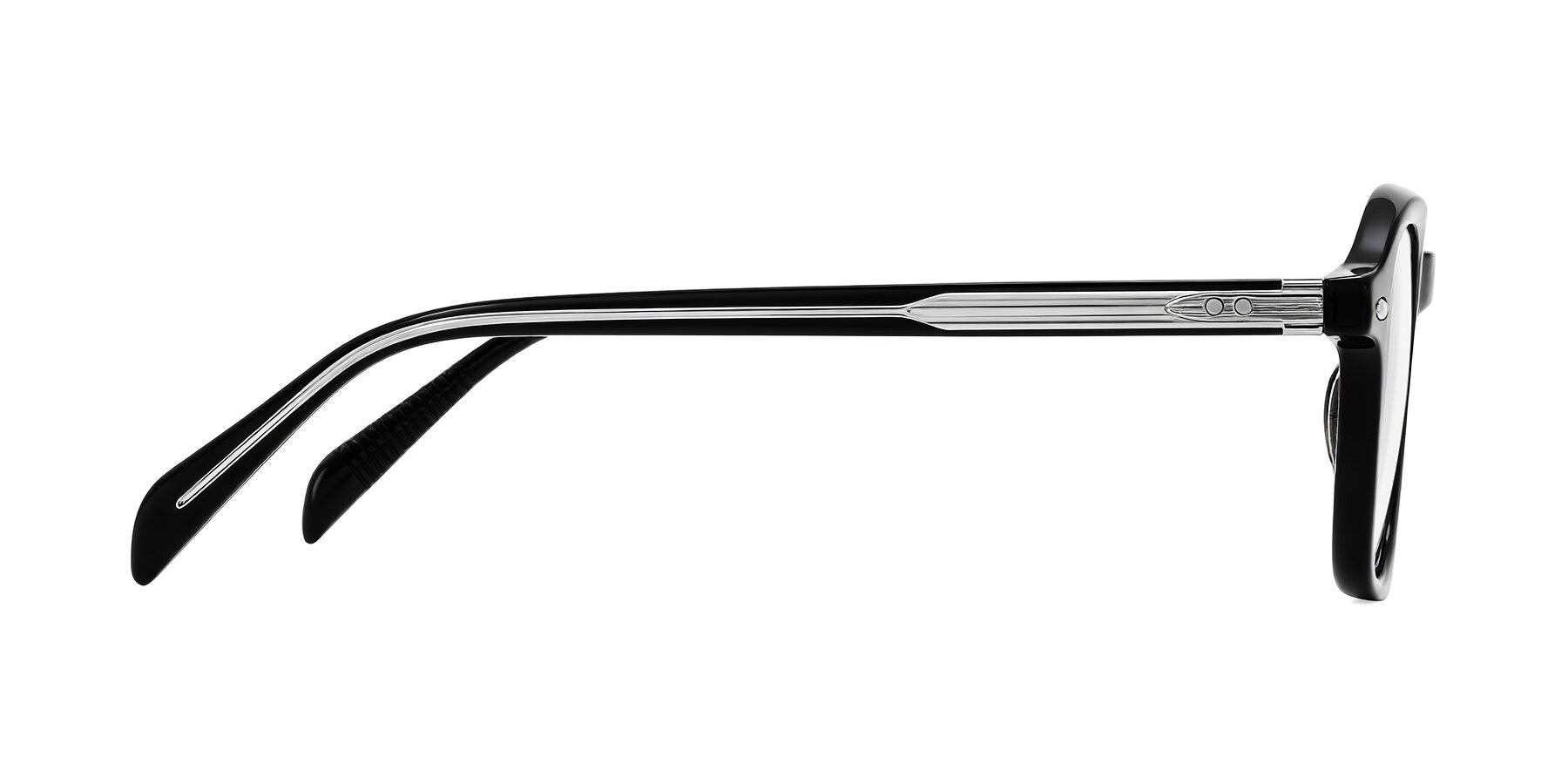 Side of Salyba in Black with Clear Reading Eyeglass Lenses