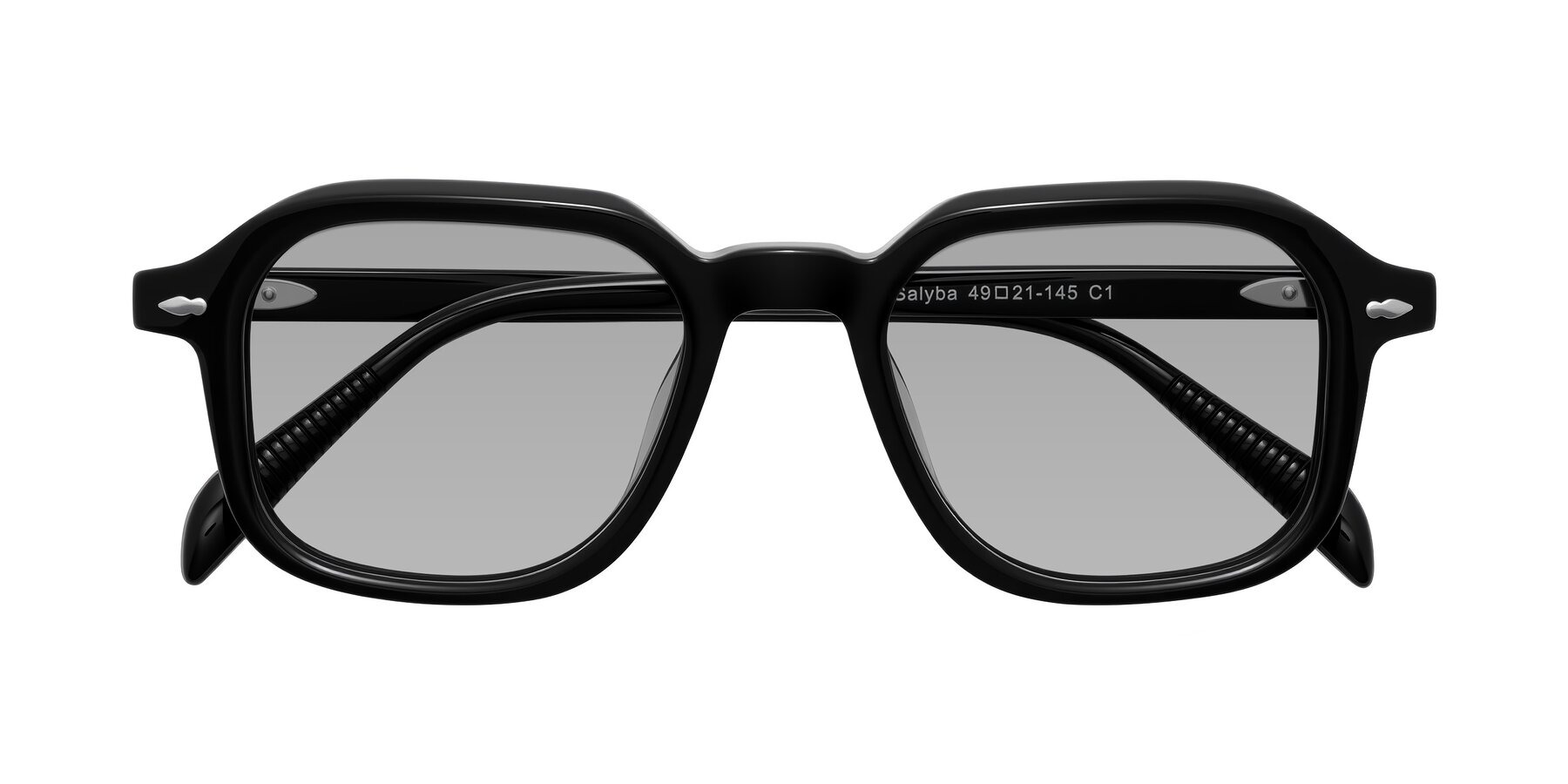Folded Front of Salyba in Black with Light Gray Tinted Lenses