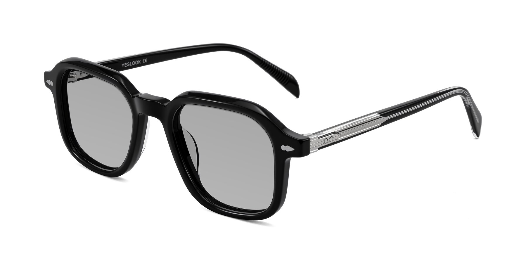 Angle of Salyba in Black with Light Gray Tinted Lenses