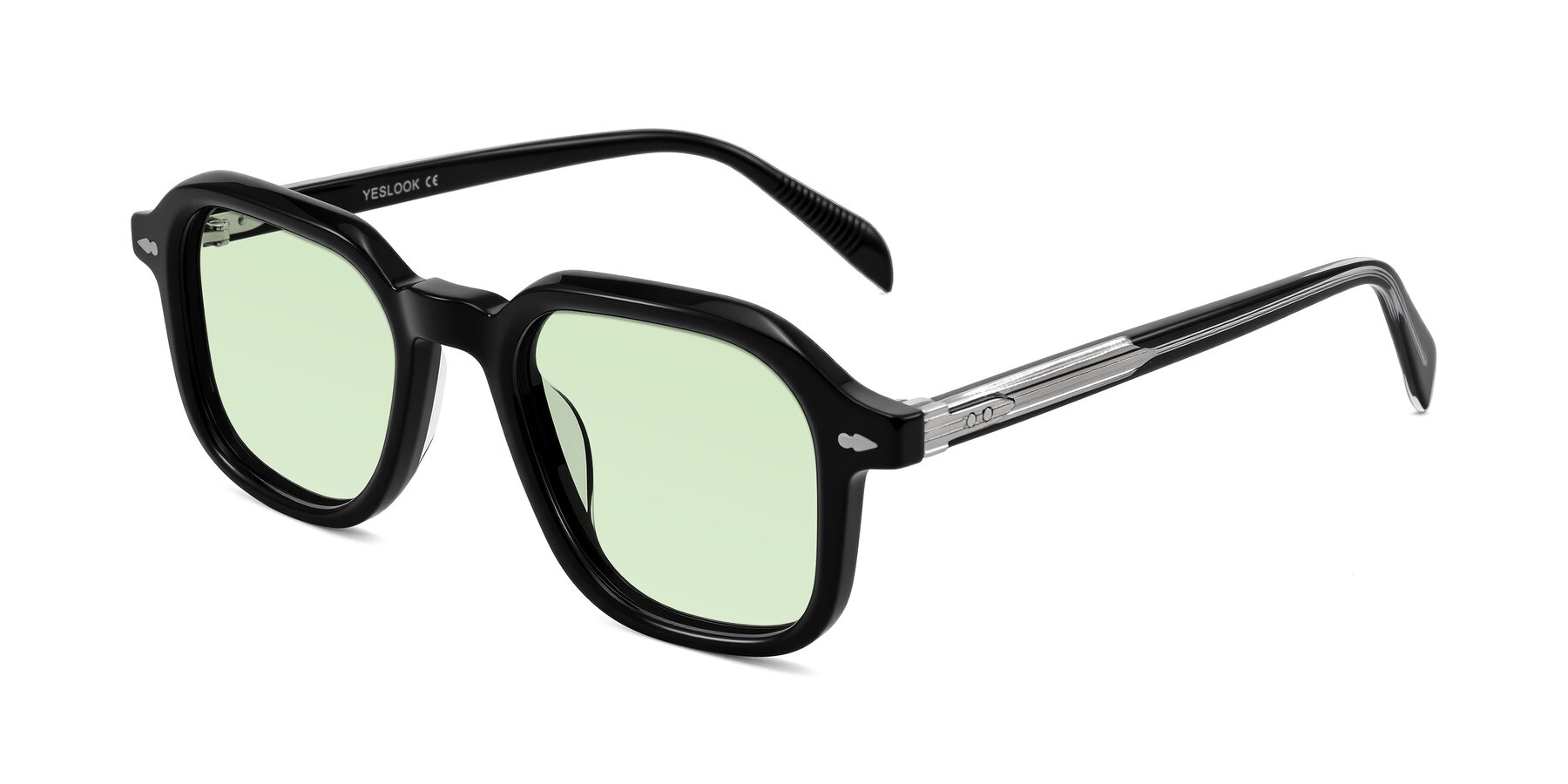 Angle of Salyba in Black with Light Green Tinted Lenses