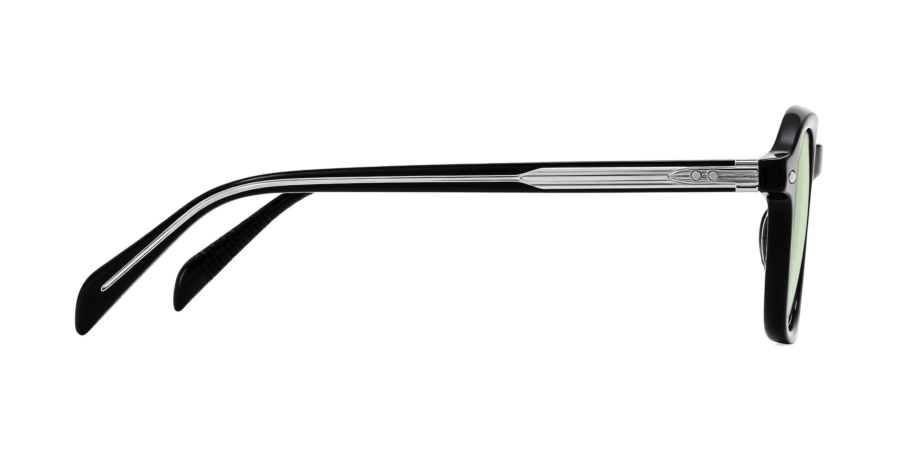 Side of Salyba in Black with Light Green Tinted Lenses