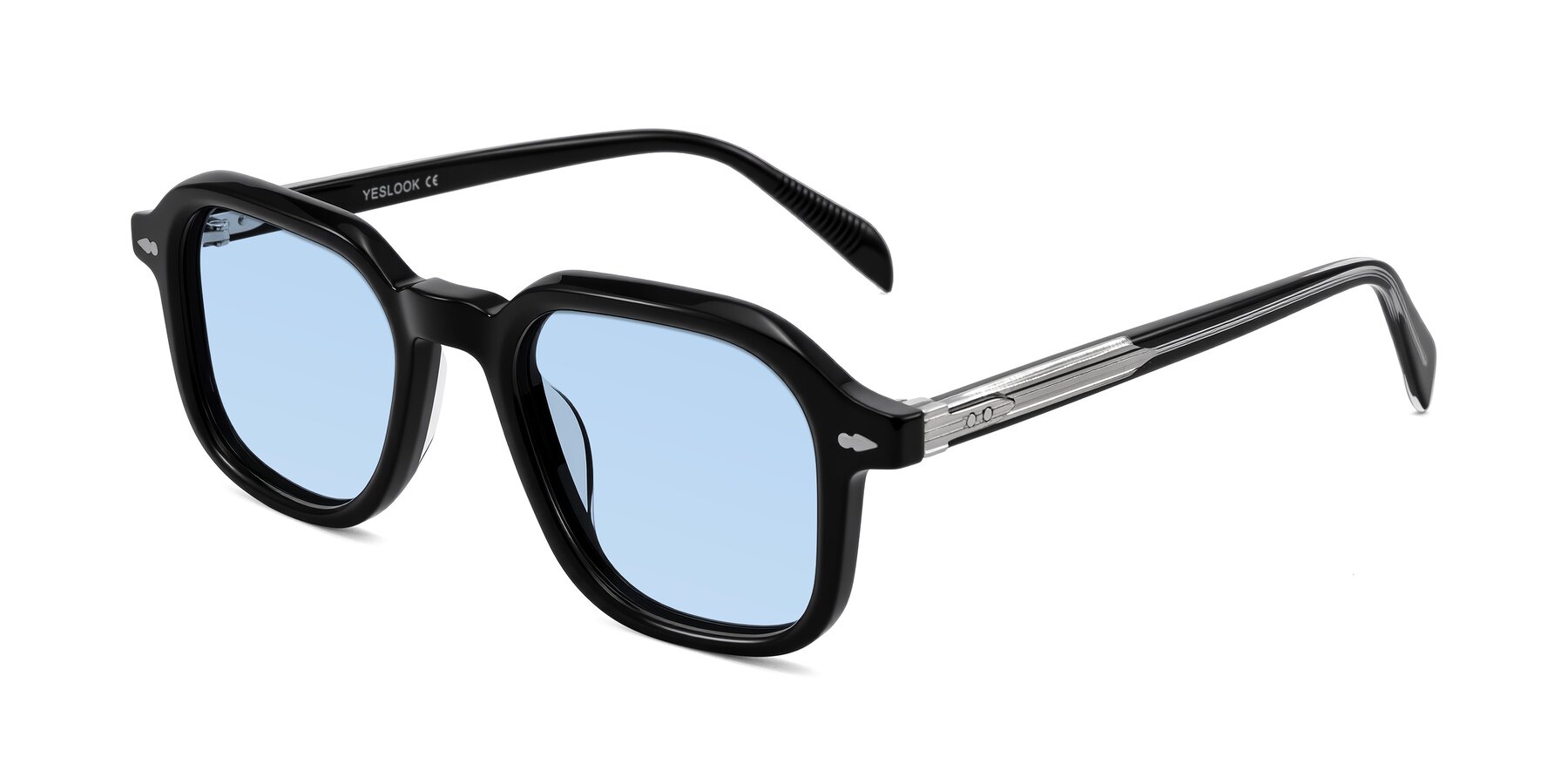 Angle of Salyba in Black with Light Blue Tinted Lenses