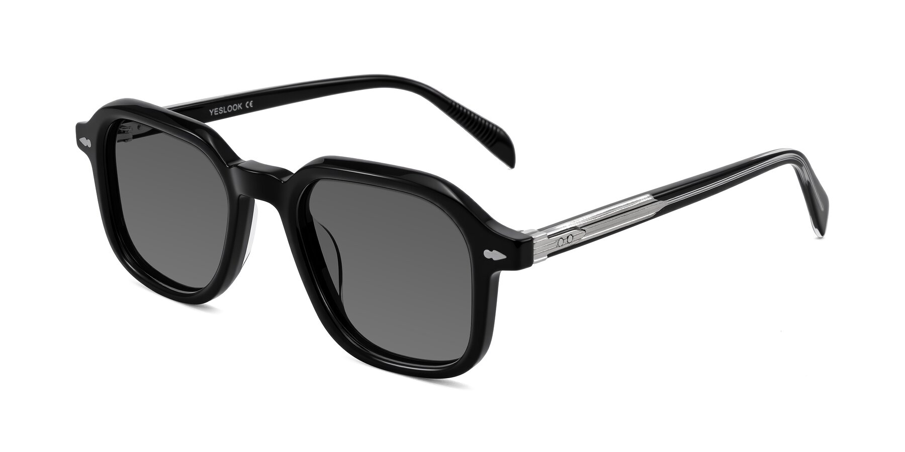 Angle of Salyba in Black with Medium Gray Tinted Lenses