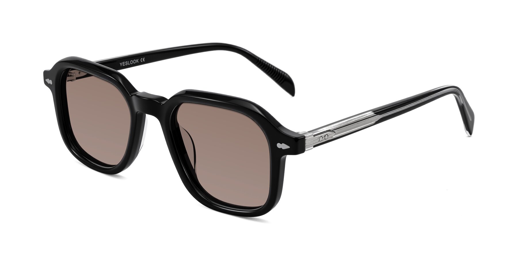 Angle of Salyba in Black with Medium Brown Tinted Lenses