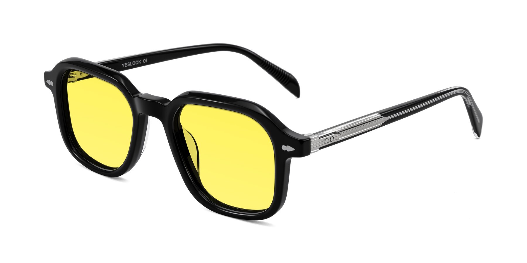 Angle of Salyba in Black with Medium Yellow Tinted Lenses