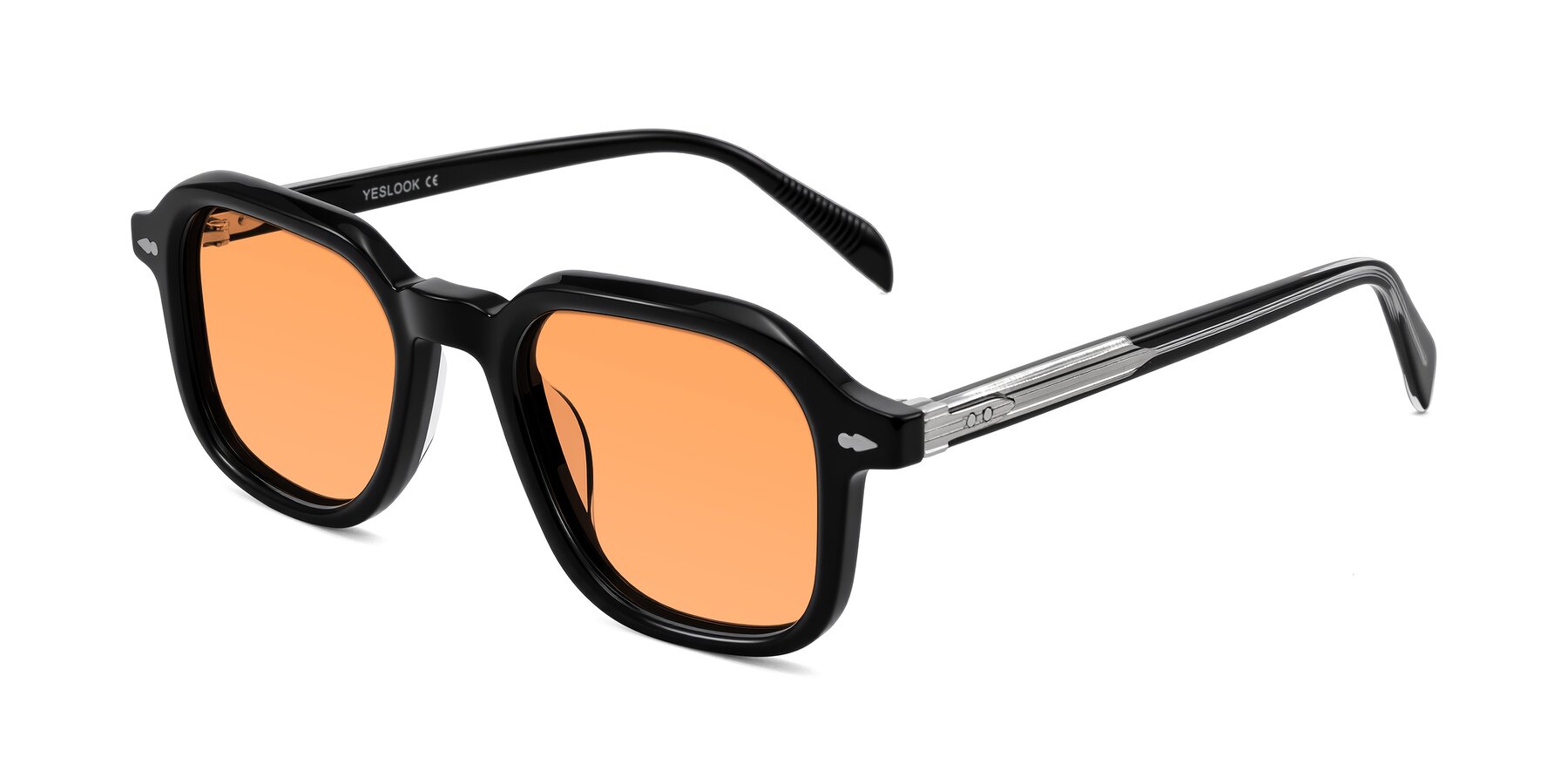 Angle of Salyba in Black with Medium Orange Tinted Lenses