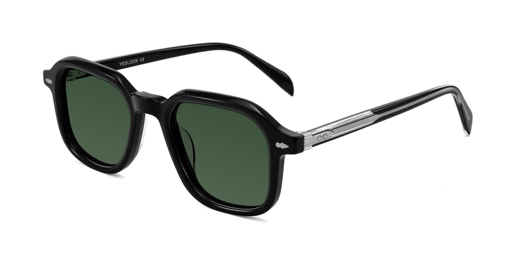 Angle of Salyba in Black with Green Tinted Lenses