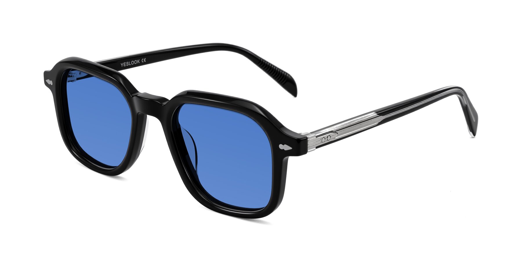 Angle of Salyba in Black with Blue Tinted Lenses