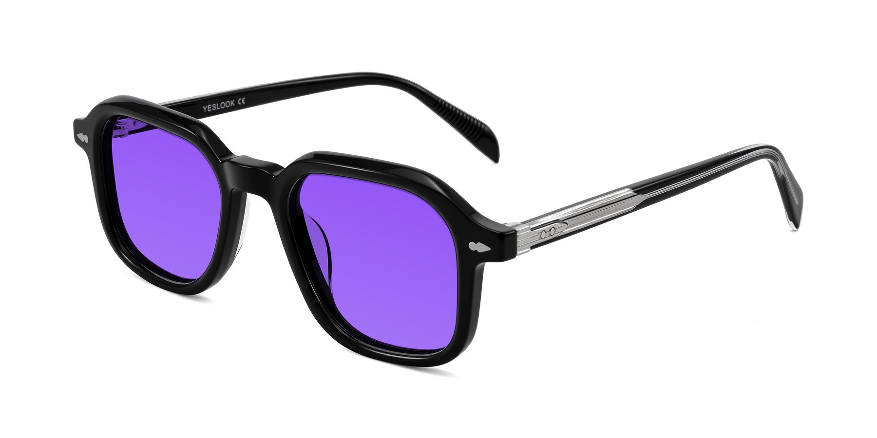 Angle of Salyba in Black with Purple Tinted Lenses