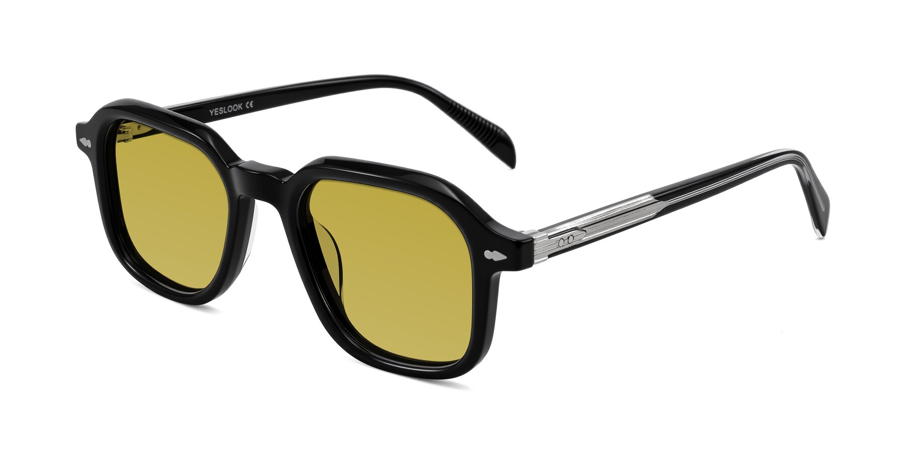 Angle of Salyba in Black with Champagne Tinted Lenses
