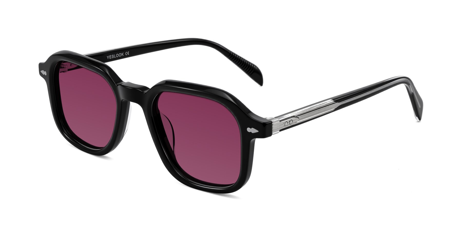 Angle of Salyba in Black with Wine Tinted Lenses