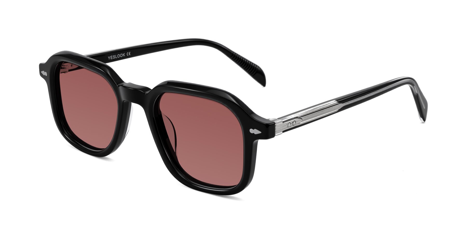 Angle of Salyba in Black with Garnet Tinted Lenses